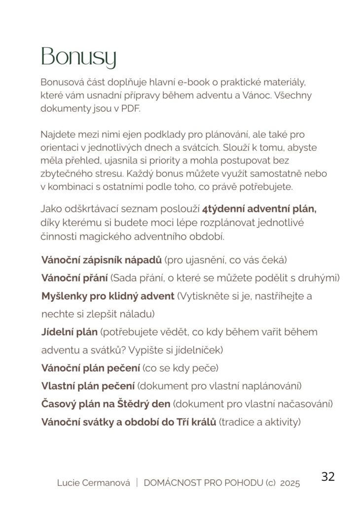 Klidný advent místo chaosu (přehled bonusů)